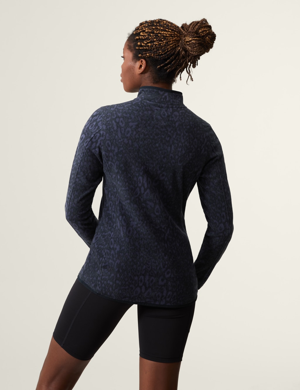Printed Funnel Neck Fleece Jacket Goodmove M&S