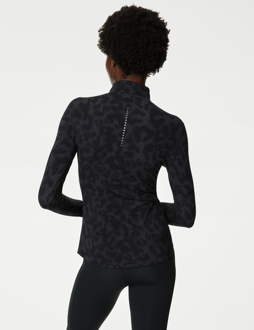 Printed Funnel Neck Half Zip Running Top | Goodmove | M&S