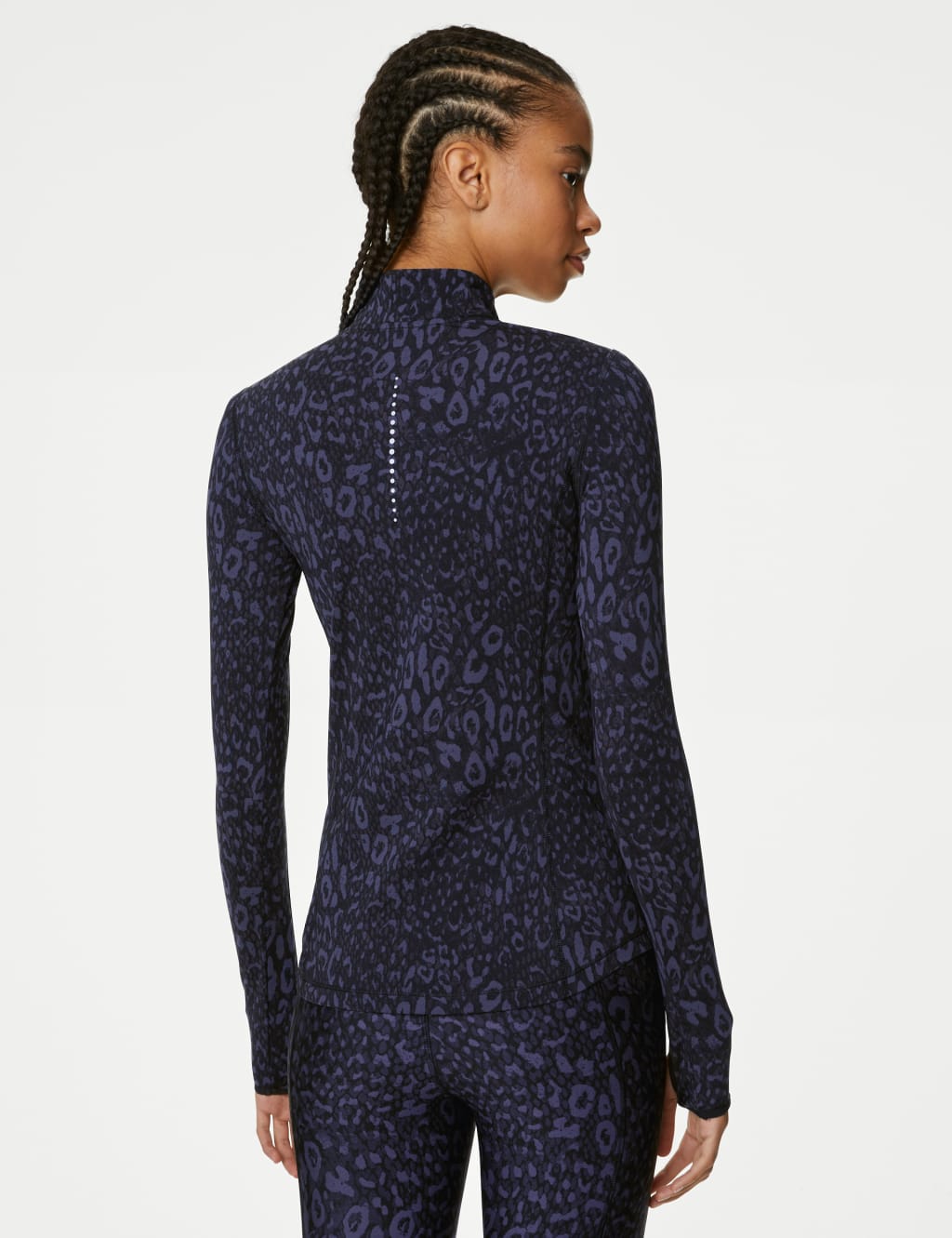Printed Funnel Neck Half Zip Running Top | Goodmove | M&S