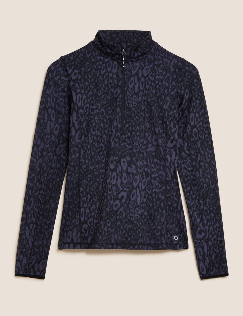 Printed Funnel Neck Half Zip Running Top | Goodmove | M&S