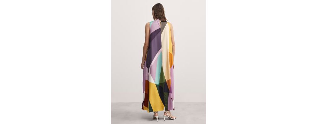 Printed Funnel Neck Maxi Shift Dress 5 of 7
