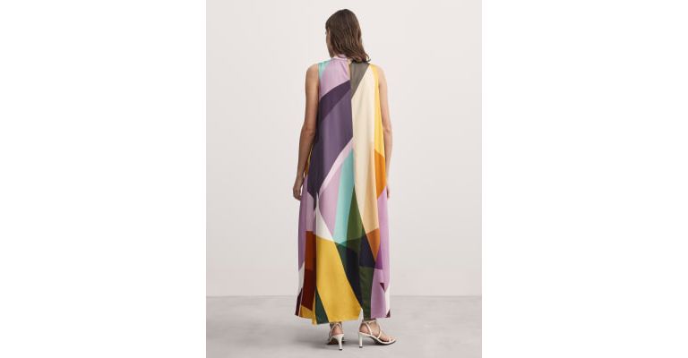 Printed Funnel Neck Maxi Shift Dress 7 of 7