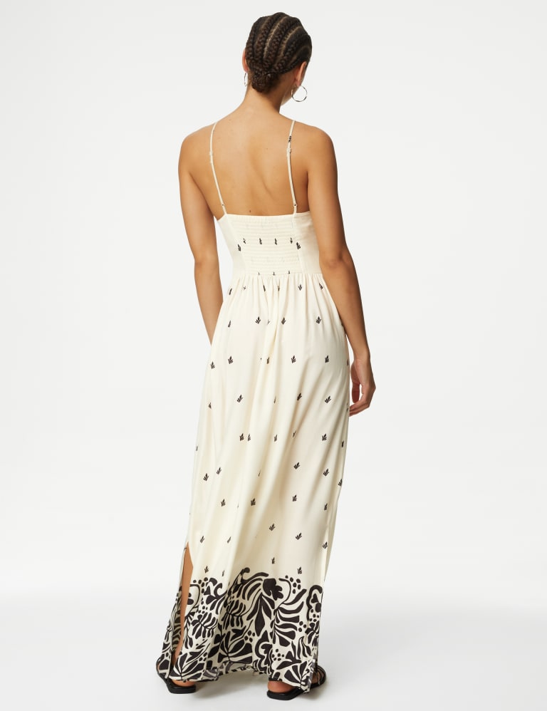 Printed Halter Neck Maxi Beach Dress 4 of 4