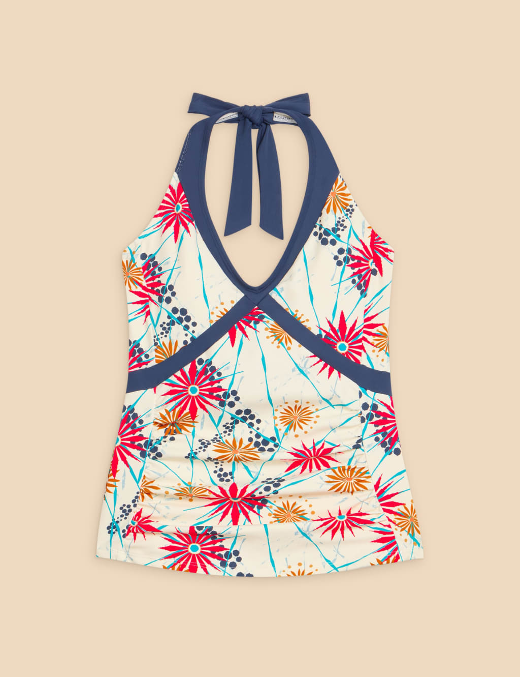 Printed Halter Neck Tankini Top White Stuff M&S