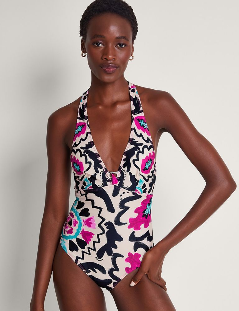 Buy MARKS & SPENCER Tummy Control Printed Plunge Swimsuit 2024