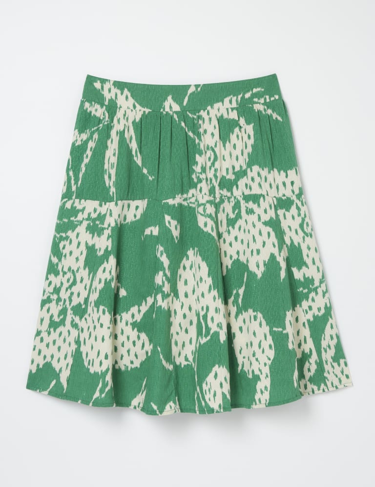 Printed Knee Length Skater Skirt FatFace M&S