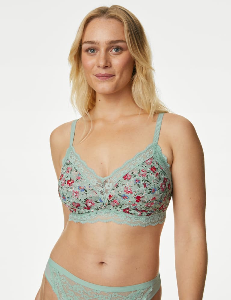 Printed Lace Non Wired Bralette A-E 3 of 7