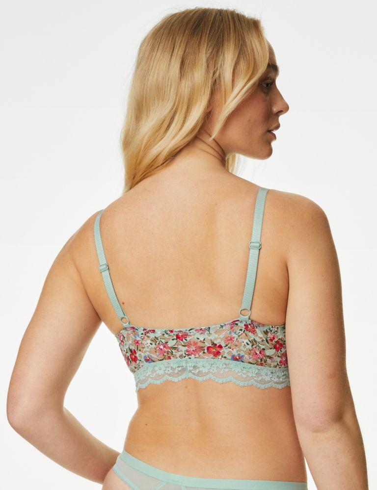 M&S AUTOGRAPH SWISS EMBROIDERY FISHNET DETAIL NON WIRED BRALETTE