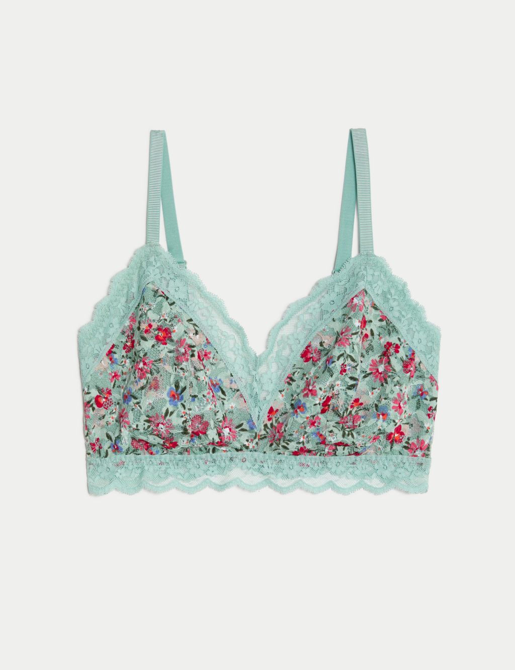 Printed Lace Non Wired Bralette A-E | M&S Collection | M&S