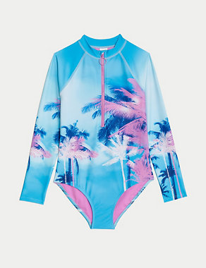 Printed Long Sleeve Swimsuit (6-16 Yrs) Image 2 of 4