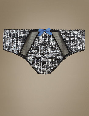 Printed Low Rise Brazilian Knickers Image 2 of 3