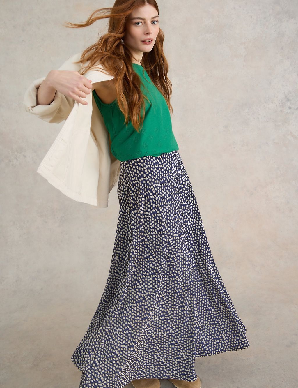 Printed Maxi A-Line Skirt 2 of 6