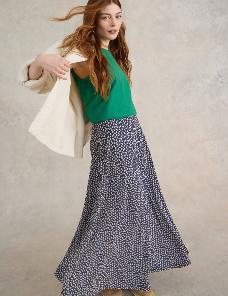 Printed Maxi A-Line Skirt 3 of 6