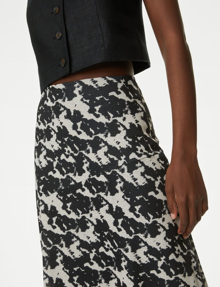 Printed Mesh A Line Midi Skirt, M&S Collection