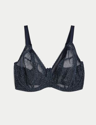 Printed Mesh Wired Extra Support Bra F-J Image 2 of 6