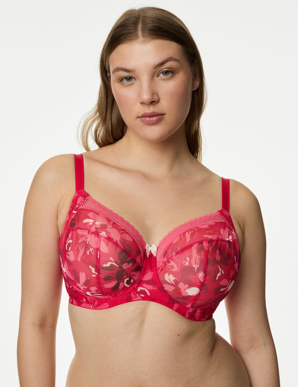 Printed Mesh Wired Extra Support Bra F-J 3 of 6