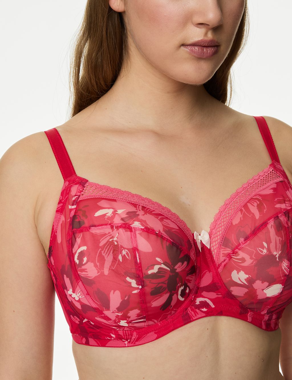 Printed Mesh Wired Extra Support Bra F-J 2 of 6