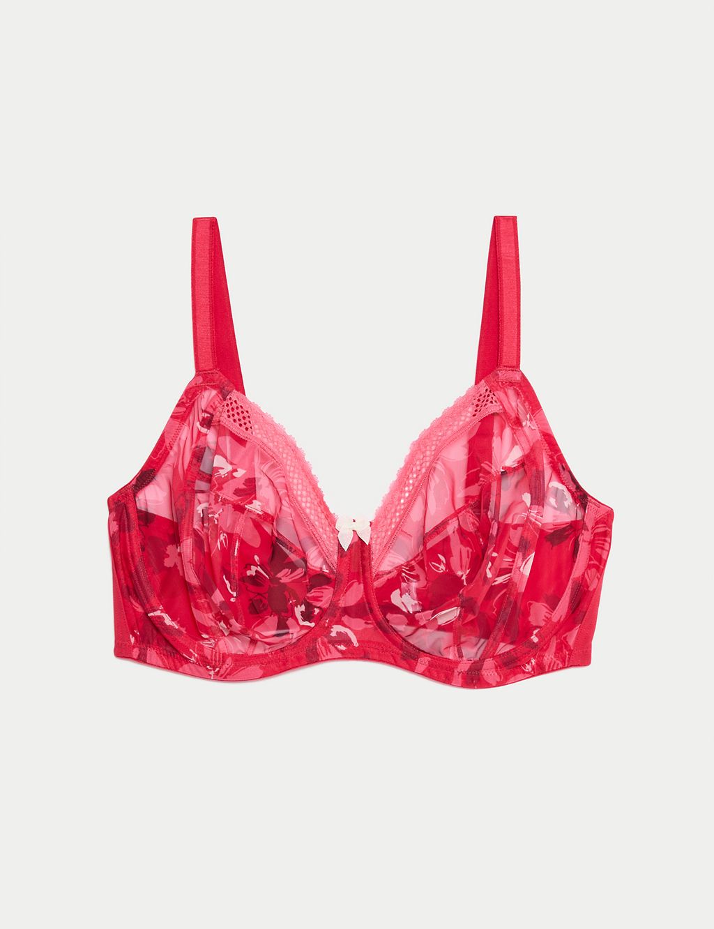 Printed Mesh Wired Extra Support Bra F-J 1 of 6