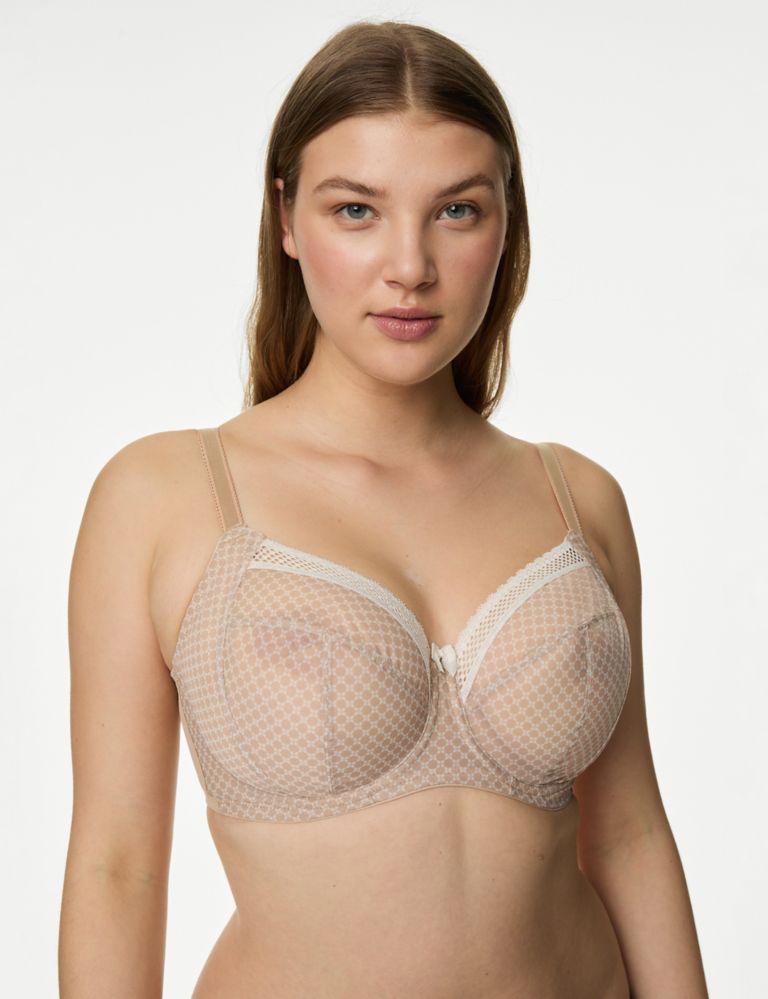Printed Mesh Wired Extra Support Bra F-J, M&S Collection