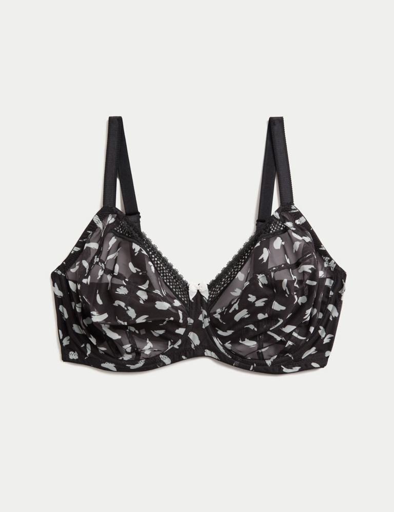 Printed Mesh Wired Extra Support Bra F-J | M&S Collection | M&S