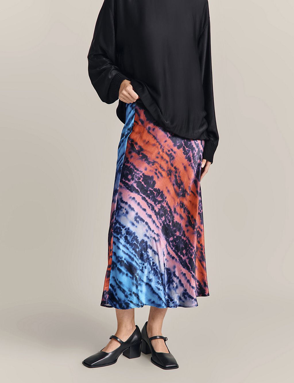 Printed Midaxi A-Line Skirt 1 of 3