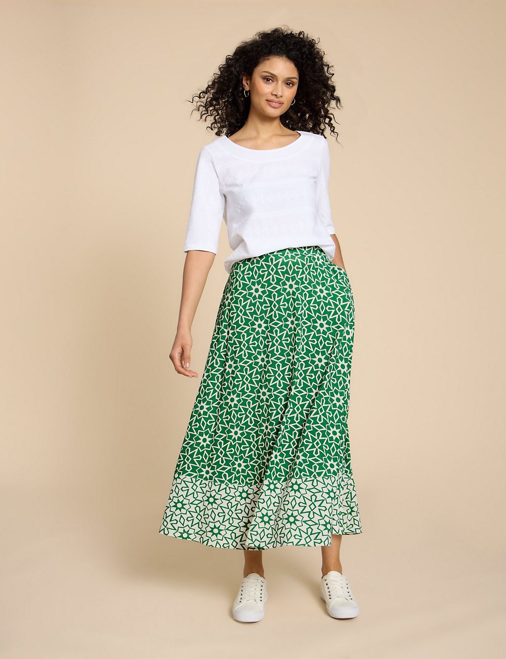 Printed Midaxi Tiered Skirt 3 of 6