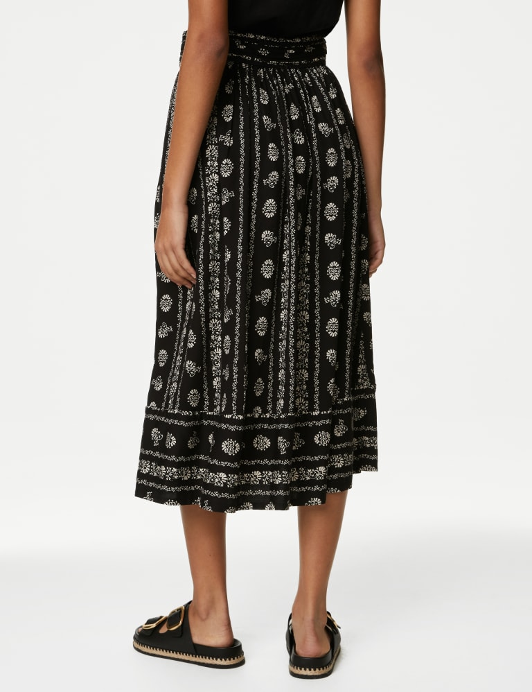 Printed Midi A-Line Skirt 5 of 5