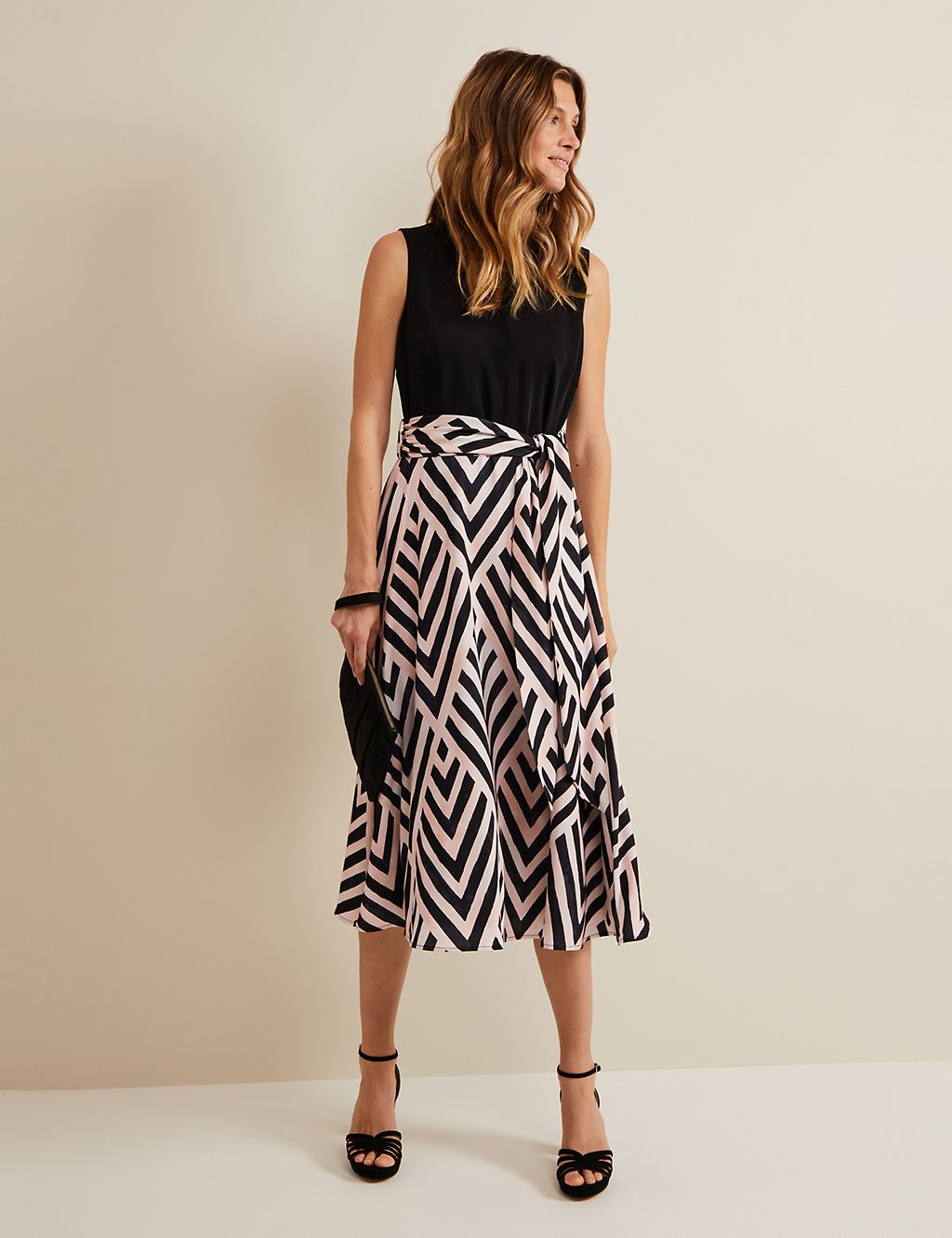 Printed Midi Fit and Flare Dress 3 of 8