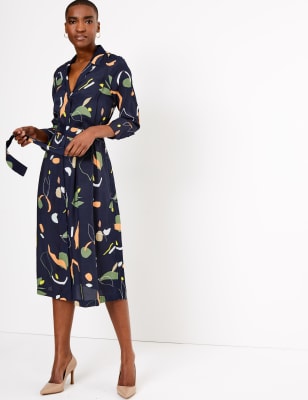 The Printed Midi Shirt Dress