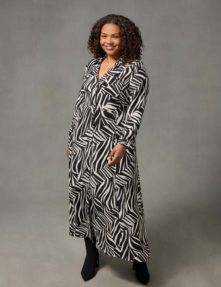 M&s animal print shirt dress hotsell