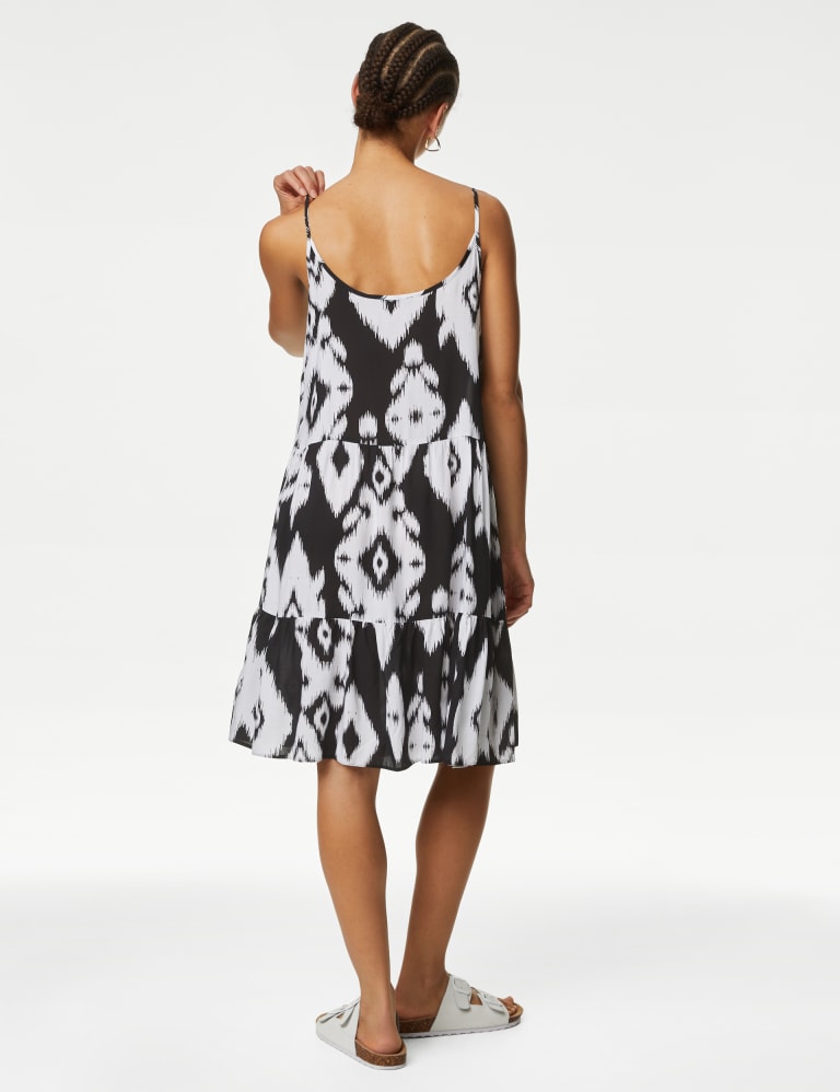 Printed Mini Swing Beach Dress