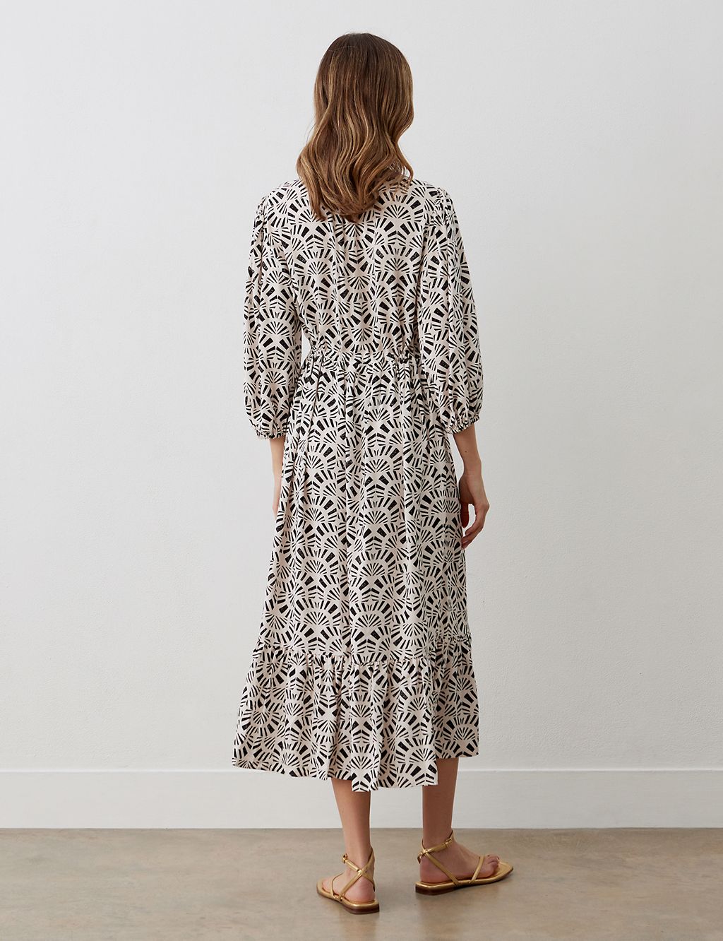 Printed Notch Neck Midaxi Tiered Dress 1 of 5