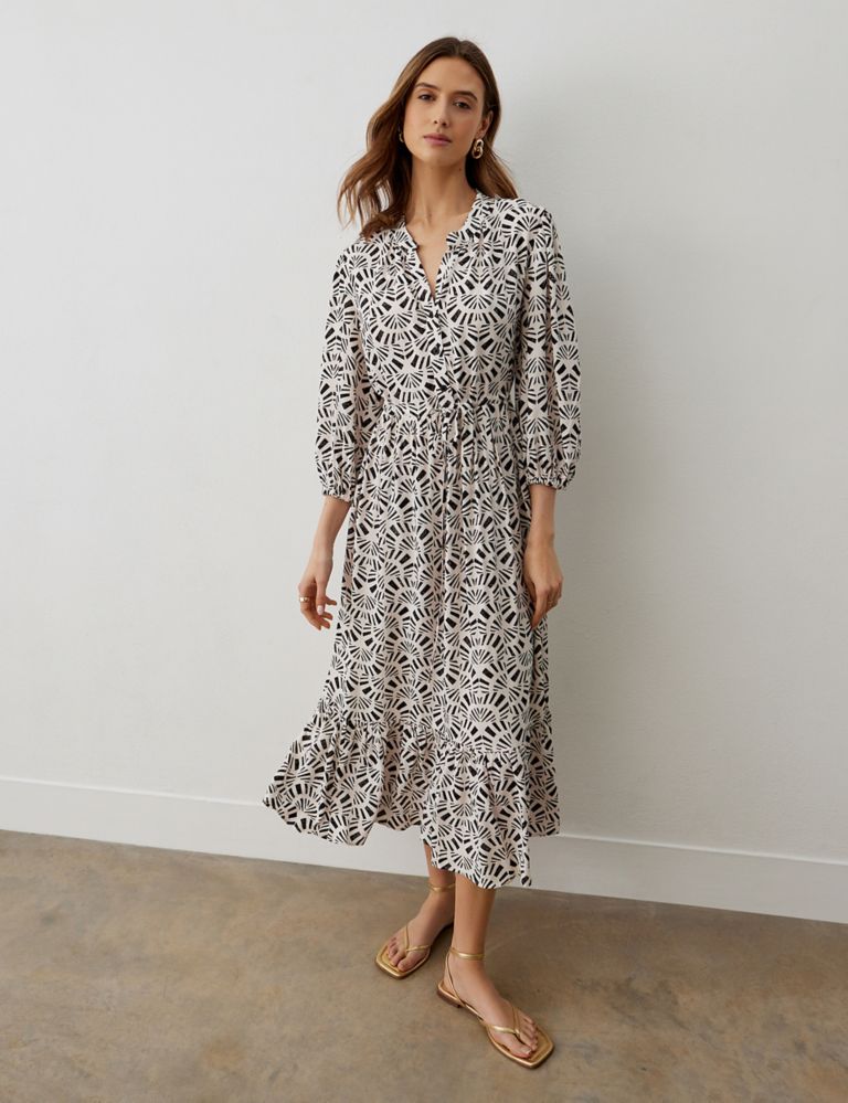 Printed Notch Neck Midaxi Tiered Dress 5 of 5
