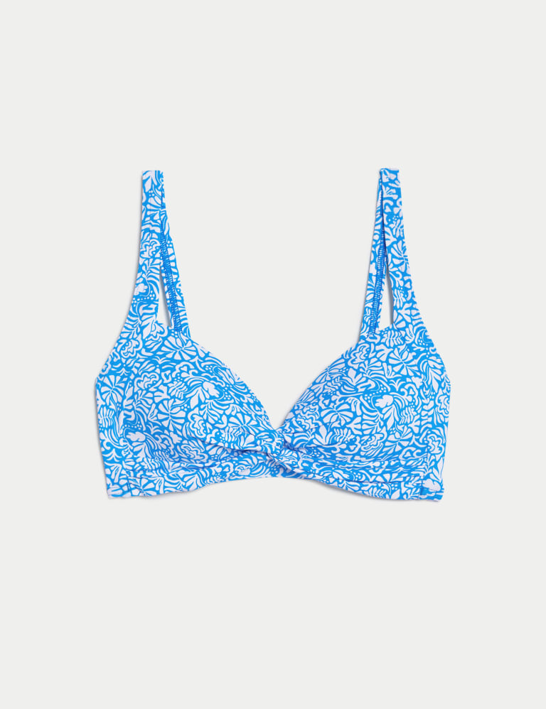 Elsa Wrap Versatile Bikini Top in Blue Multi