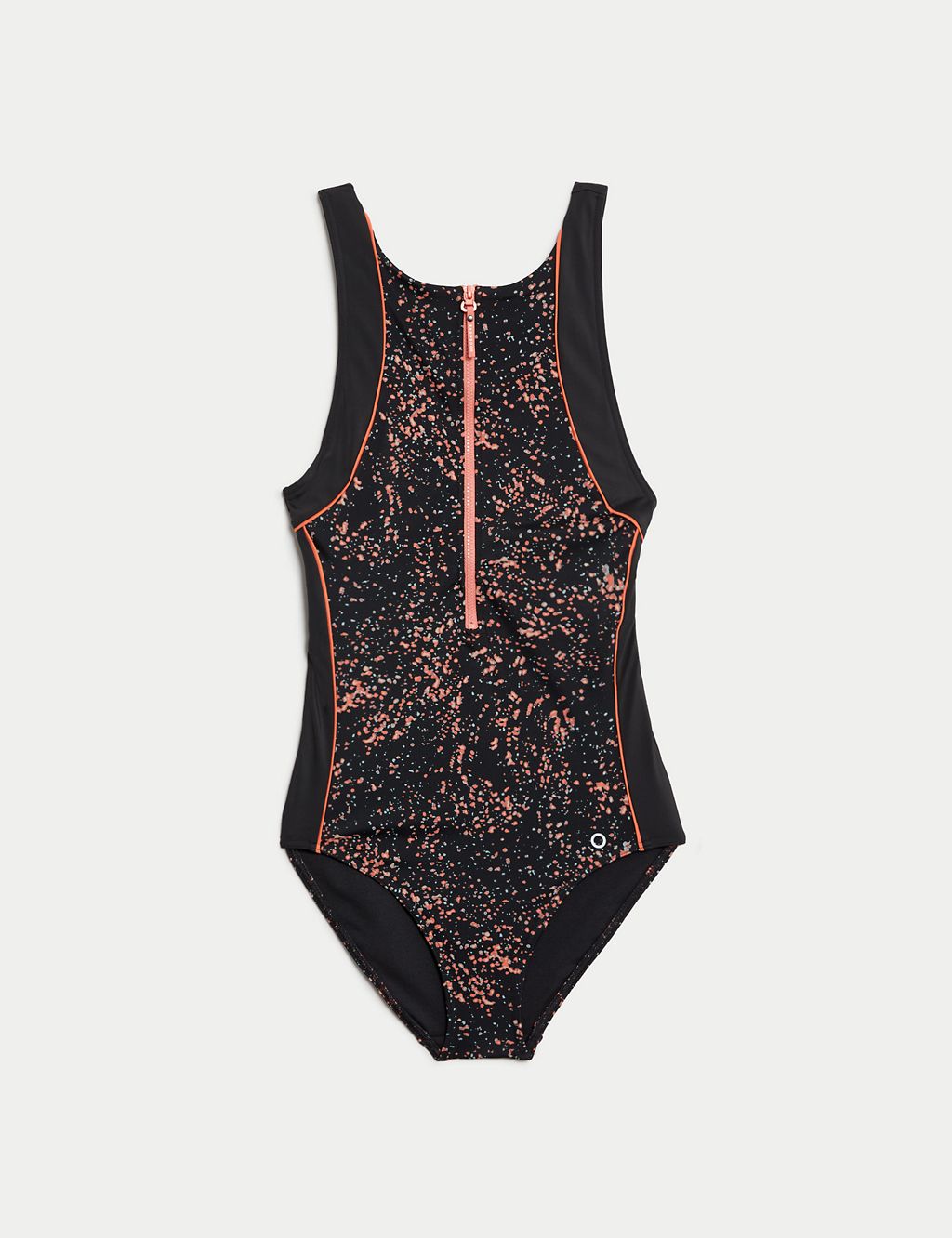 Printed Panelled High Neck Sports Swimsuit 1 of 7
