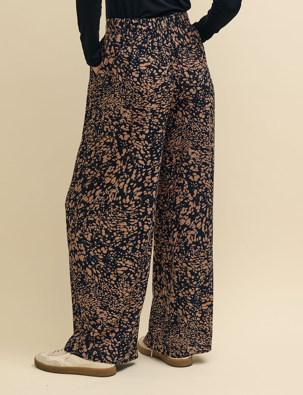 Printed Pleat Front Wide Leg Trousers | Nobody's Child | M&S