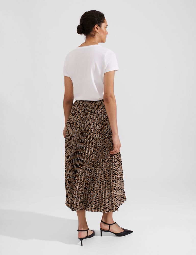 Printed Pleated Midi A-Line Skirt 4 of 6
