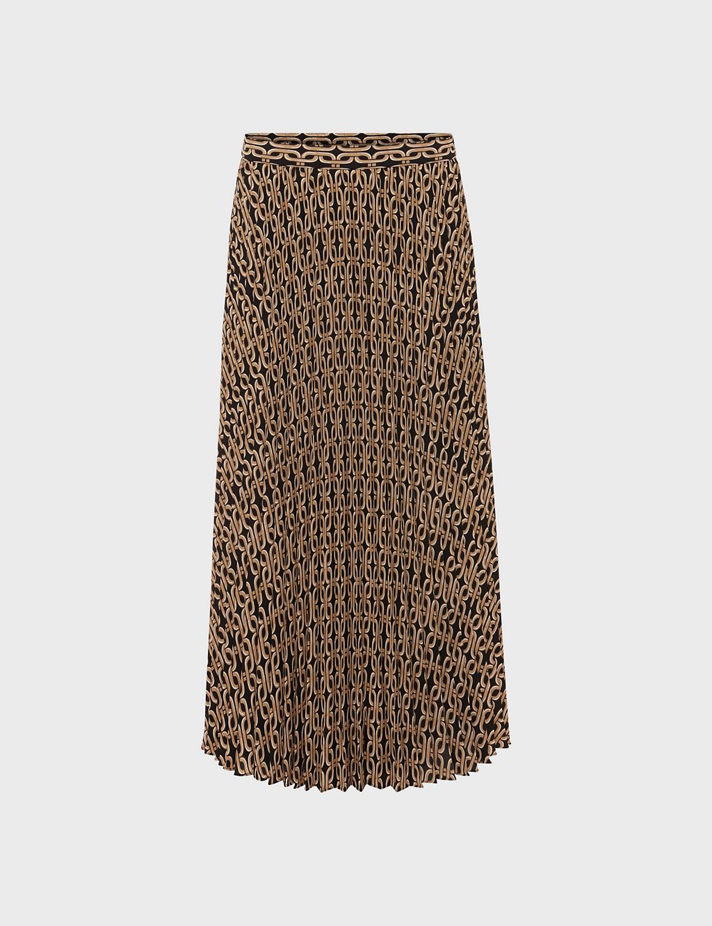 Printed Pleated Midi A-Line Skirt 1 of 6