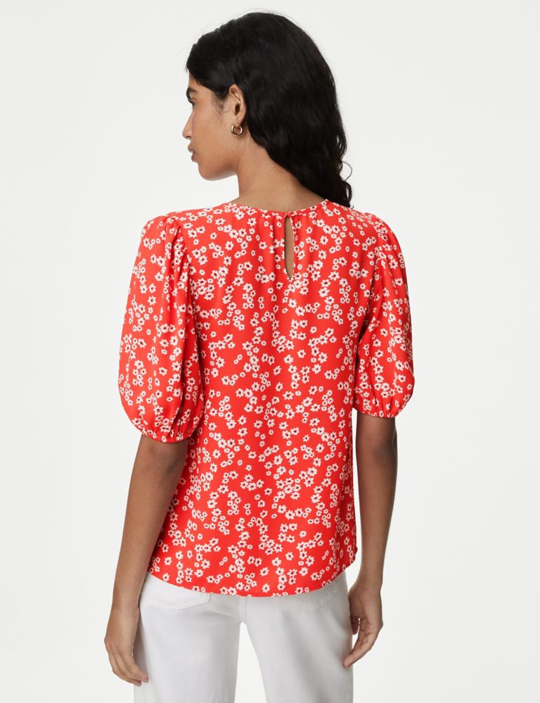 Printed Puff Sleeve Blouse 5 of 5