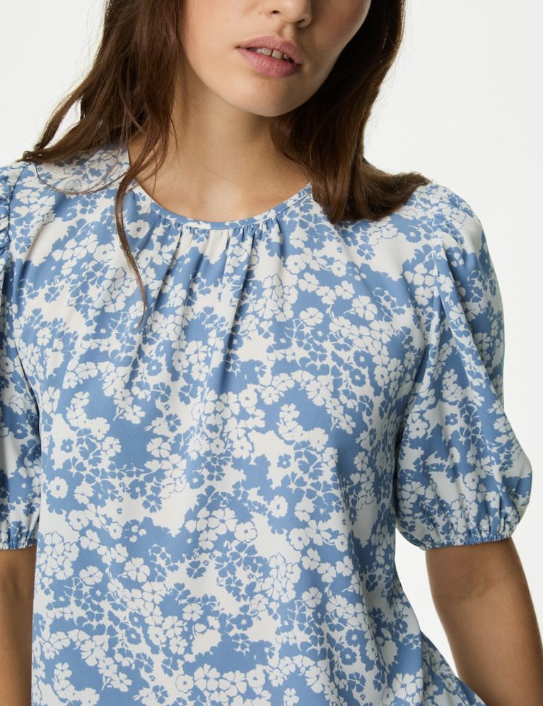 Printed Puff Sleeve Blouse 3 of 5