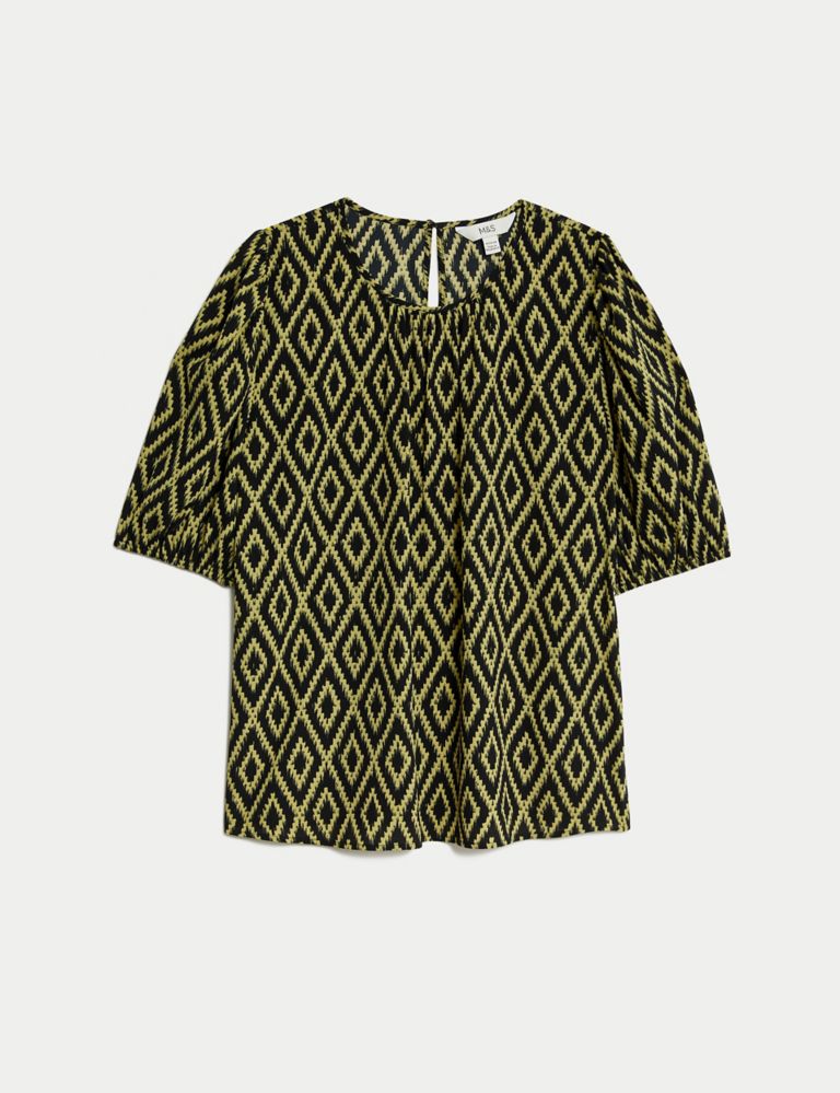 Printed Puff Sleeve Blouse 2 of 5