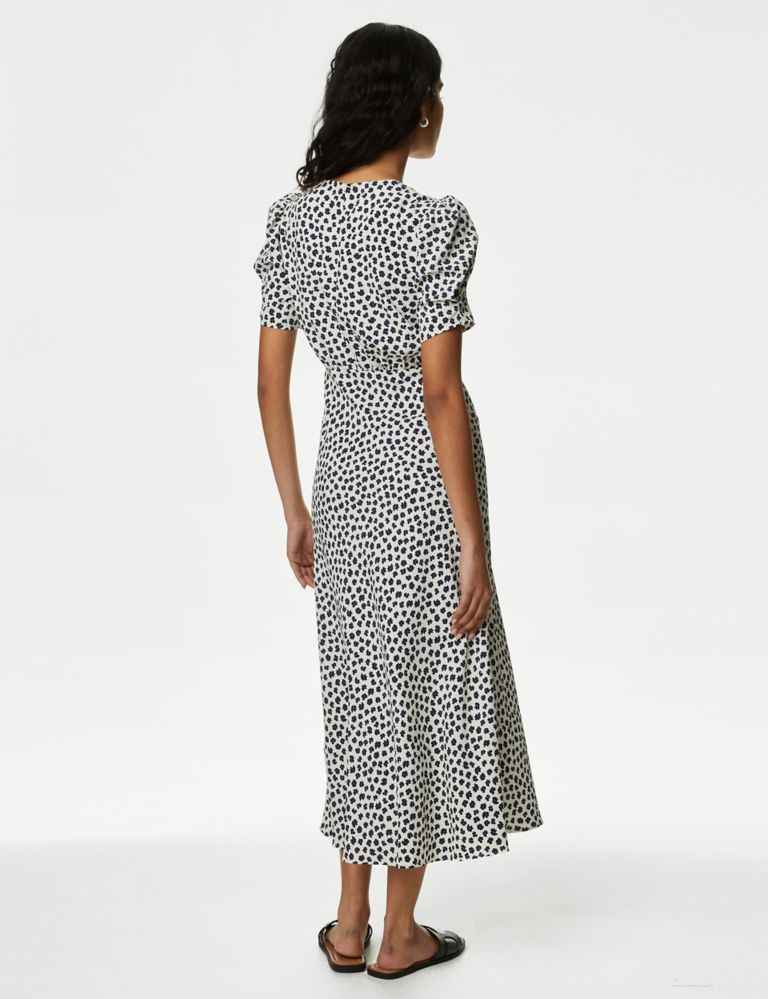 Printed Puff Sleeve Midaxi Tea Dress 5 of 5