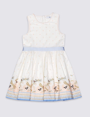 Printed Pure Cotton Dress (3-14 Years) Image 2 of 3