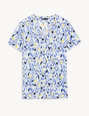 Printed Relaxed Longline T-Shirt Image 2 of 5
