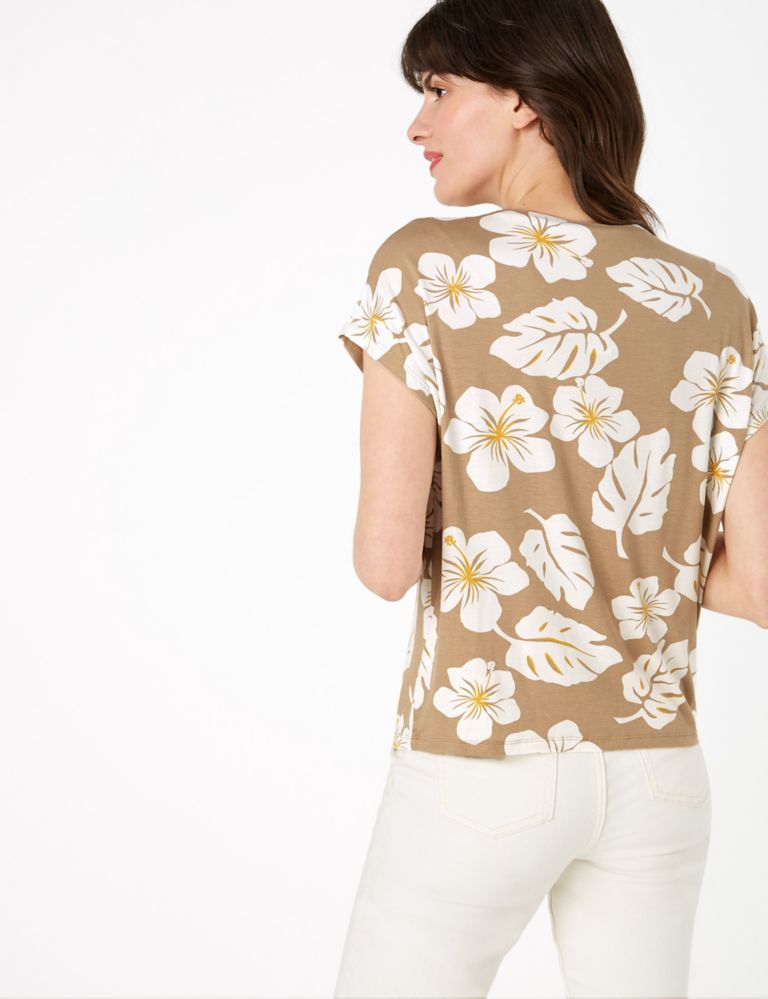 Printed Relaxed Short Sleeve Top 4 of 4