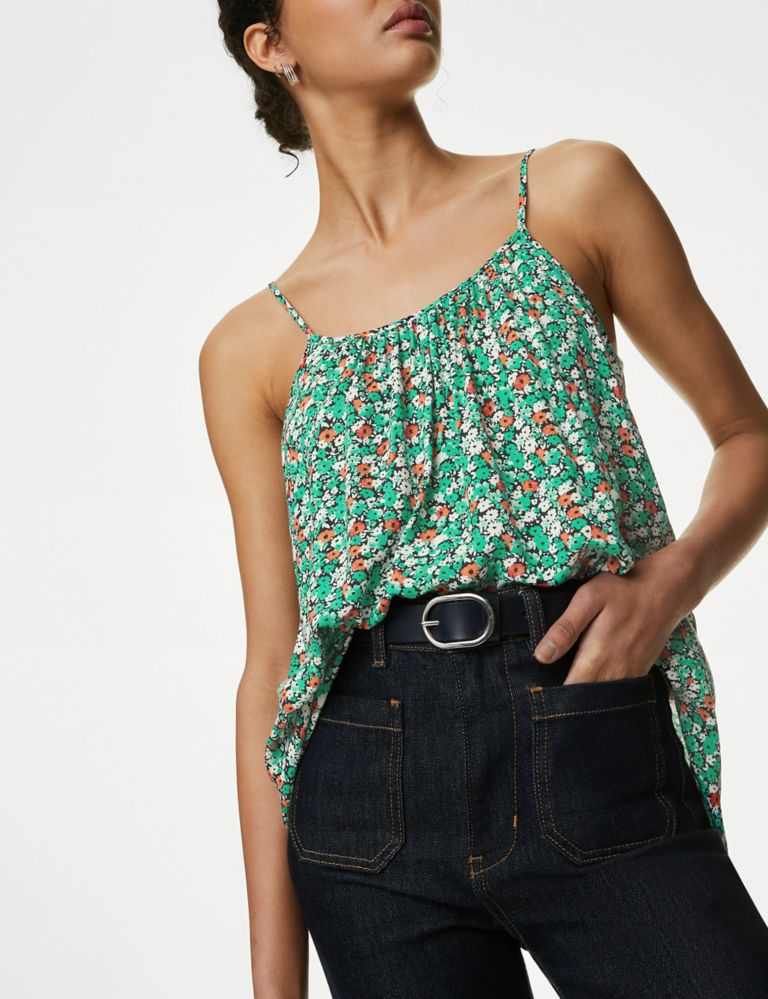 Printed Round Neck Cami Top 3 of 5