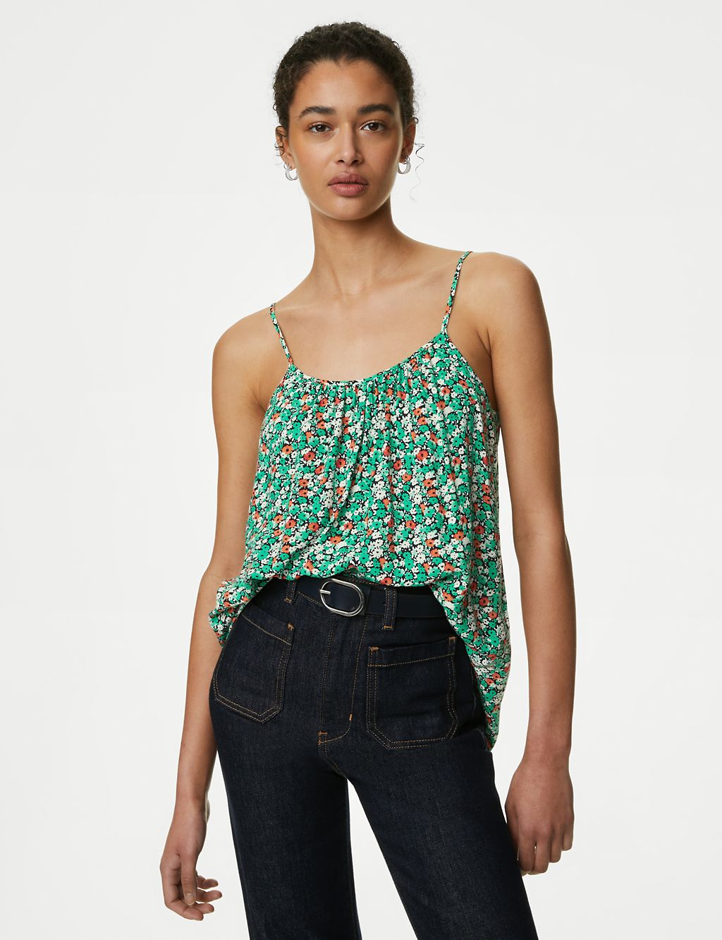 Printed Round Neck Cami Top 4 of 5