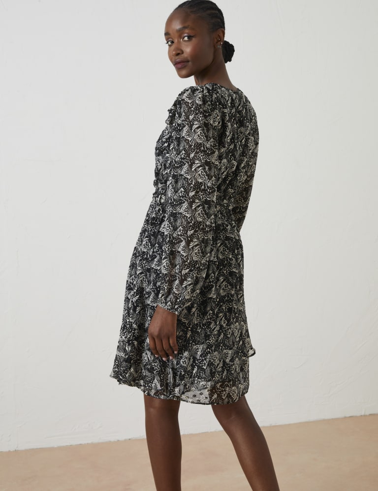 Round neck printed maxi dress sales