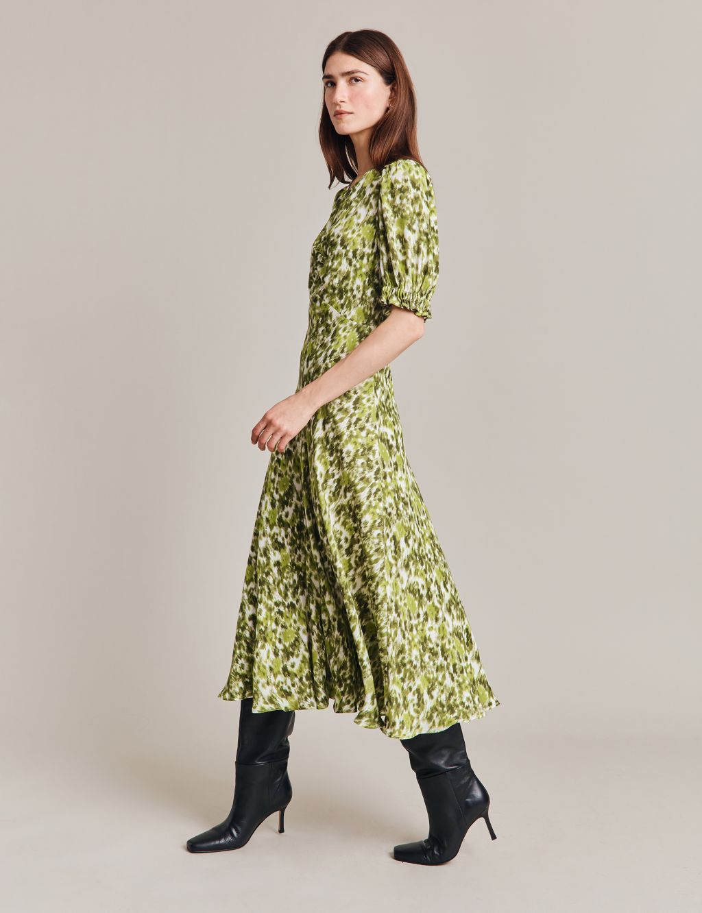 Buy Printed Round Neck Midaxi Tea Dress | Ghost | M&S