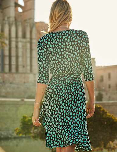 Printed Round Neck Midi Waisted Dress 4 of 5